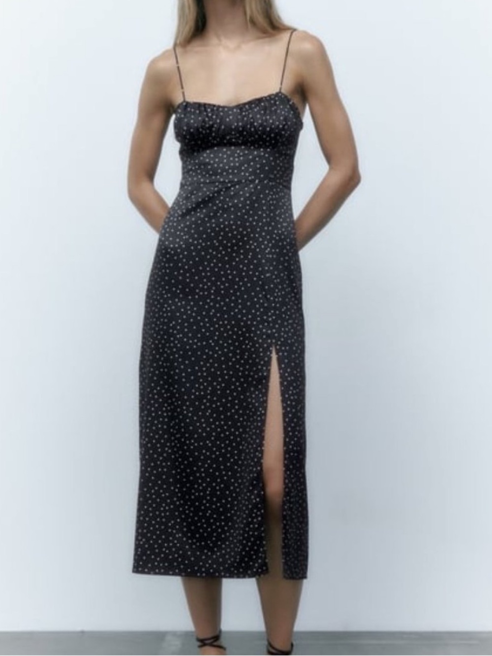 Zara Polka Dot Midi Dress small